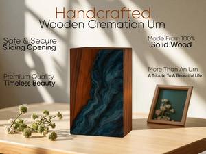 Urna de Resina Hecha a Mano con Diseño de Olas Oceánicas, Caja Conmemorativa para Recuerdos de Playa - Product Image 2