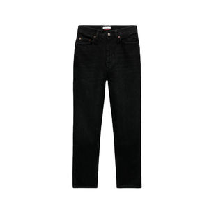 Nouveau prix abordable : Jeans rigides taille haute pour femmes grandes tailles, prix de gros, longueur cheville, avec service OEM - Product Image 1