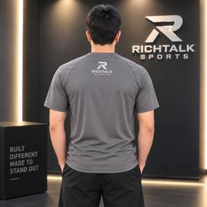 Quick Dry Breathable <b>Raglan</b> Sleeve Performance <b>Men's</b> Sport <b>T</b>-<b>shirts</b> Spandex/Polyester Crew Neck - Product Image 2