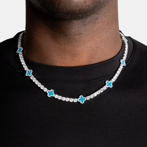 Collar de cadena tipo tenis con trébol de moissanita, estilo hip hop, con incrustaciones de diamantes de lujo, para hombre, de alta gama. - Product Image 3