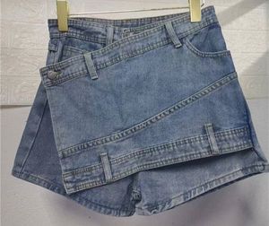 Shorts en jean déchirés pour femme, taille élastique, décontracté, avec fermeture éclair et poches, bords effilochés, style été - Product Image 3
