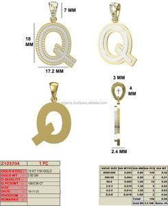 Personalizado 10Kt blanco amarillo oro colgante Q nuevo diseño personalizado VVS Moissanite nombre letra colgante collar con certificación IGI - Product Image 3