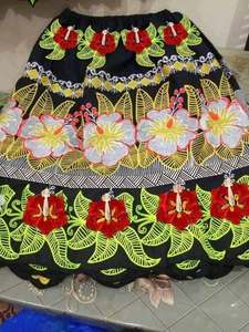 กระโปรงยาวลำลองคุณภาพสูง สไตล์ใหม่ ลายดอกไม้ฮาวาย เหมาะสำหรับใส่ไปชายหาด  รับปักลายตามสั่ง - Product Image 1
