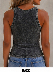 Chaleco Corto Personalizado para Mujer, Blanco, de Algodón Acanalado, Top Deportivo sin Mangas, de Secado Rápido y Transpirable - Product Image 3