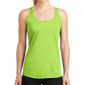 Débardeur dos nageur vert fluo pour femme, sans manches, pour le sport, la gym, le yoga, la course, le fitness, vêtement de sport, vente en gros - Product Image 1