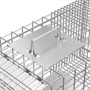 32\" Heavy Duty Steel Live <b>Animal</b> <b>Cage</b> with Iron Door Humane Rodent Trap - Product Image 3