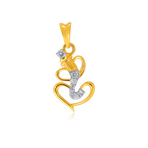 Pendentif Cœur en Or Jaune pour Femme avec Diamants de Laboratoire Rondes Taille Brillant – Idéal pour un Port Quotidien Romantique - Product Image 1