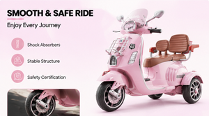 Unisex Kids Double Seat Electric <strong>Motorcycle</strong> <strong>Toy</strong> Battery Operated Ride-on for Ages 3-8, Wholesale 3-Wheel Electric <strong>Motorcycle</strong> - Product Image 2