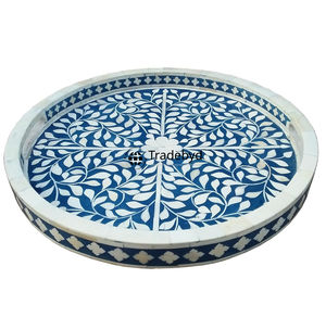 Elegante Bandeja de Servicio Moderna con Incrustaciones de Hueso, Bandeja Decorativa de Lujo Hecha a Mano para Mesa de Comedor o Café, Premium de Tradebyd - Product Image 1