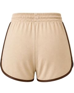 Shorts de sport pour femmes beige et marron, séchage rapide, respirants, pour la gym, le fitness, décontractés, été, taille élastique, vêtements de sport - Product Image 2