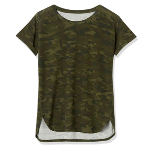 Women's <b>Camo</b> Print T-Shirt Short Sleeve O-Neck Breathable Casual <b>Top</b> Regular Fit Knitted Polyester - Product Image 3