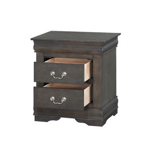 Comodino in pino massiccio grigio scuro con 2 cassetti - Product Image 5