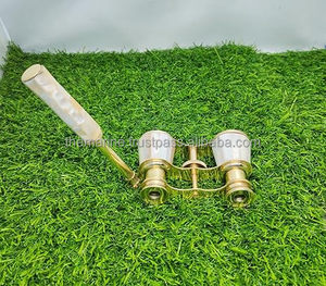 Binocular náutico de latón Vintage de 3,5 pulgadas con estuche de cuero grabado para regalo - Product Image 4