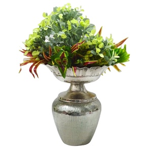 Look chic chaud Vase à fleurs nickelé avec support de Base de couleur bicolore métal aluminium fait Vase de table fantaisie à bon prix - Product Image 1