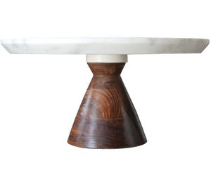 Latest Round Mango Wood And White Marble <b>Cake</b> <b>Stand</b> Modern Pedestal Dessert Serving Platter For Home Kitchen Table Display <b>Stand</b> - Product Image 6