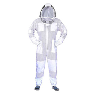 SALVA LEATHER Full Body Beekeeping <b>Suit</b> with Ventilated Hood White Four Seasons Use Casual Style Protective Clothing - Product Image 4