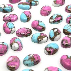 Cabujón de turquesa cobre color algodón de azúcar, forma ovalada, piedra suelta para la fabricación de joyas - Product Image 5
