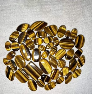 Lot de cabochons en œil de tigre doré naturel en vrac pour la fabrication de bijoux - Product Image 3