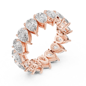 Bague d'éternité en moissanite, coupe poire, pierre claire, plaqué rhodium, bijoux de mariage, cadeau - Product Image 6