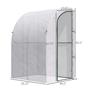 Serra da Esterno Eco-Friendly 1,5m x 1,2m x 2,1m con Tettoia e Copertura in PE Bianco, per Piante e Vivaio, con Finestra Avvolgibile - Product Image 3