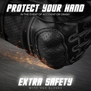 Guantes de Motocicleta de Cuero Genuino con Logotipo Personalizado, Protección Completa para los Dedos y Nudillos, Pantalla Táctil, para Carreras y Turismo - Product Image 5