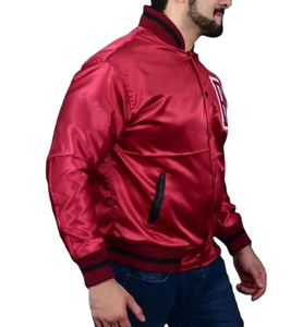 Best Selling Custom Satin Baseball <b>Jacket</b> High Quality Fabric Solid Color <b>Varsity</b> <b>Jacket</b> for <b>Men</b> Women Fashionable Winter - Product Image 6
