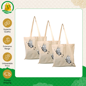 Bulk Manufacturer Selling Premium Quality Made in India 100% Cotton Printed Tote <b>Bags</b> with <b>Long</b> Self Handle for Sale - Product Image 4