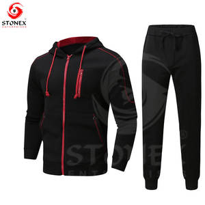 ชุดออกกำลังกายสองชิ้นสำหรับผู้ชายชุดกีฬาชุดวิ่งออกกำลังกายชุดวอร์มฤดูหนาวพิมพ์ลายผ้าทอ - Product Image 5