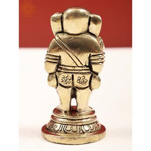 Statue de seigneur Ganesha en laiton fait à la main avec Lotus fabriqué en Inde belle sculpture debout - Product Image 4