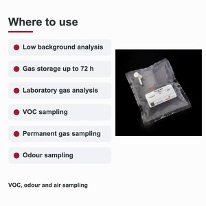 Sac d'échantillonnage de gaz TECHINSTRO Kynar 2 litres en film PVDF, à valve unique, étanche, pour l'échantillonnage des odeurs et de l'air des COV - Product Image 3
