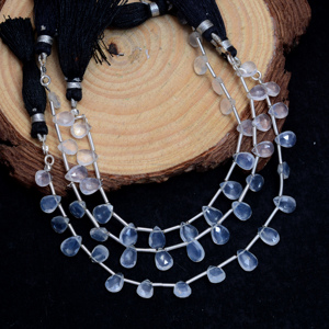 Perles de Quartz de Glace Naturelle Pierre Précieuse de Cristal Blanc Facettes en Forme de Poire 6 Pouces 7x6 à 9x6 MM Brin pour la Fabrication de Bijoux - Product Image 3