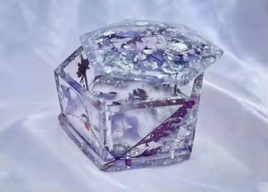 Luxury Hexagon Epoxy Resin Jewelry <b>Box</b> with Rose Gold Foil Decorative Storage <b>Box</b> Handmade <b>Trinket</b> <b>Box</b> Ring <b>Box</b> Gift <b>Box</b> - Product Image 3