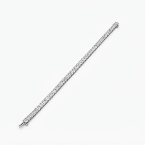 Bracelet tennis en diamant de laboratoire taille émeraude, bijoux fins, bracelet classique élégant, or massif 10K 14K 18K, bijoux de mariage - Product Image 5