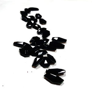 Pierre précieuse cabochon en onyx noir naturel, forme cercueil, taille personnalisée, pierre lâche pour la fabrication de bijoux, vente en gros en vrac - Product Image 3