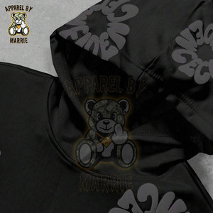 Sudadera con Capucha de Alta Calidad con Estampado Puff para Hombre, Personalizada, Mezcla de Algodón y Felpa, Gruesa, para Invierno, Estilo Urbano, OEM - Product Image 6