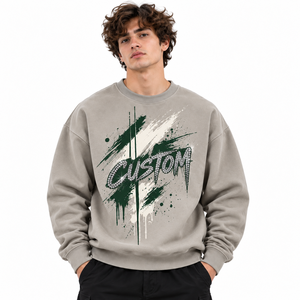 Sudadera Personalizada para Hombre con Estampado de Diamantes de Imitación y Gráficos, Cuello Redondo, Estilo Oversize, Streetwear, OEM, Marca Privada, Proveedor Mayorista de EE. UU. - Product Image 1
