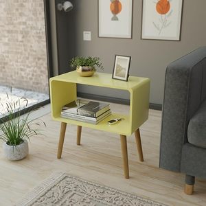 Mesa auxiliar ovalada de madera para tazas de café, libros, lámparas, plantas, accesorios, esquina del sofá, dormitorio y sala de estar - Product Image 5