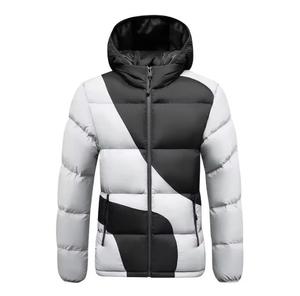 Chaqueta Acolchada Impermeable con Capucha Unisex, Chaqueta Informal de Invierno con Forro Polar de Poliéster/Nailon, Diseño a Cuadros, Cierre de Cremallera Frontal, Corte Regular - Product Image 2