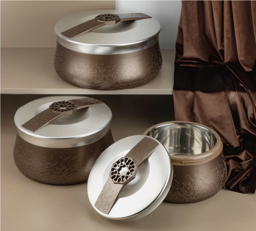 Luxury Metal Storage Jar Pots Set with Wooden Lid Stainless Steel Interior Modern Kitchen Organizer for Dry Fruits Dinnerware · image 3