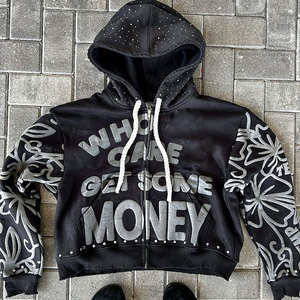 Custom Embroidery <b>3D</b> Puff Printing Half Zip Unisex 100% Cotton Thermal Lined High Quality Autumn Winter <b>Hoodie</b> - Product Image 6