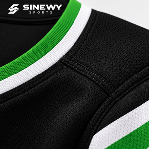 Custom Sublimation <b>Ice</b> Hockey Jersey Men Black Green Mesh Pullover Team Uniform - Product Image 6