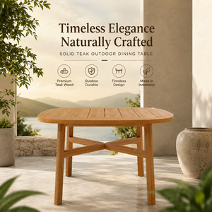 Table de salle à manger extérieure moderne en teck massif durable et robuste, idéale pour hôtels, patios et restaurants - Exportateur de meubles Jepara - Product Image 6