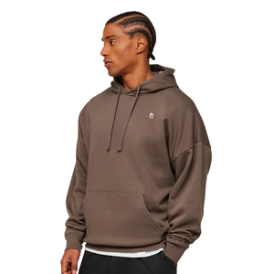 Sudadera con Capucha Extra Grande para Hombre, Color Marrón, Felpa Gruesa, Estilo Casual y Urbano - Product Image 4