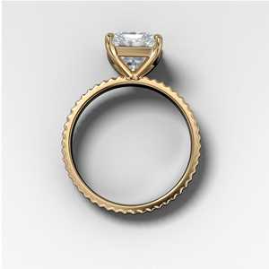 5ct Radiant Lab Grown <b>Diamond</b> <b>Ring</b> 3.5mm Fluted Wide Band 10k 14k Solid Gold Prong Solitaire Engagement <b>Ring</b> Wholesale Jewelry - Product Image 6