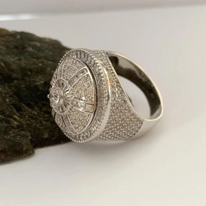 Anillo Antiestrés Giratorio con Incrustaciones de Moissanita y Diamantes, Plata de Ley 925, Joyería Hip Hop para Hombre, Regalos de Compromiso - Product Image 6