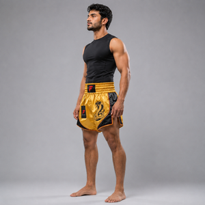 Shorts de Muay Thai professionnels offrant un confort premium, une construction durable et une coupe athlétique pour l'entraînement et la compétition. - Product Image 4