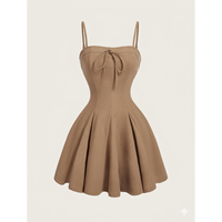 Robe mini corset évasée effet suède The Everly, robe skater plissée à buste noué, bretelles spaghetti, col cœur pour femme