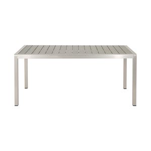 Table de repas d'extérieur Coral avec structure en aluminium et plateau en imitation bois finition grise - Product Image 2