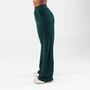 Wholesale Custom Heavyweight Loose Workout Gym <b>Jogger</b> Elastic Baggy <b>Flare</b> Straight Leg <b>Women</b> Cotton Fleece Wide Leg Sweatpants - Product Image 1