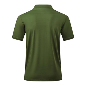 Polo homme vert uni à manches courtes, séchage rapide, vêtement décontracté, tissu tricoté 100% polyester - Product Image 2